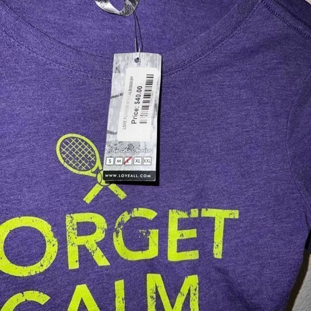 Forget Calm and Smash It tennis graphics‎ Fitted T-Shirt - Picture 9 of 12